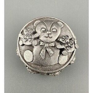 Vintage Torino Teddy Bear Jewelry Gift Set Brooch Necklace Earrings Keepsake Box